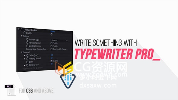 AE预设Typewriter制作电脑打字机效果文字标题ffx动画