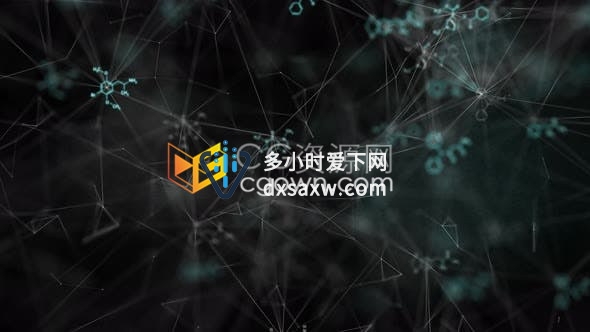 4K点线连接化学元素高科技技术背景视频素材