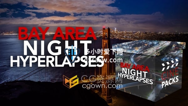 Bay Area Night Hyperlapses旧金山夜间城市夜景延时拍摄4K实拍视频素材