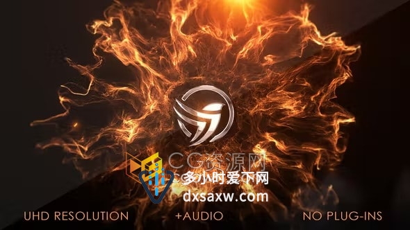 粒子爆炸球能量火焰动画游戏电影标志片头AE模板资源