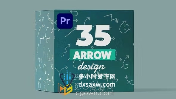 35种不同线条箭头动画元素视频PR模板