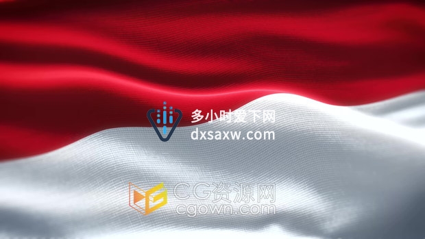 视频素材-4K分辨率印度尼西亚国家Indonesia印尼国旗动态背景素材