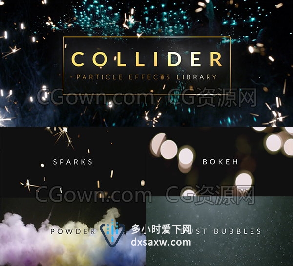 155个特效合成资源彩带光斑粒子粉尘星火4K分辨率视频素材下载