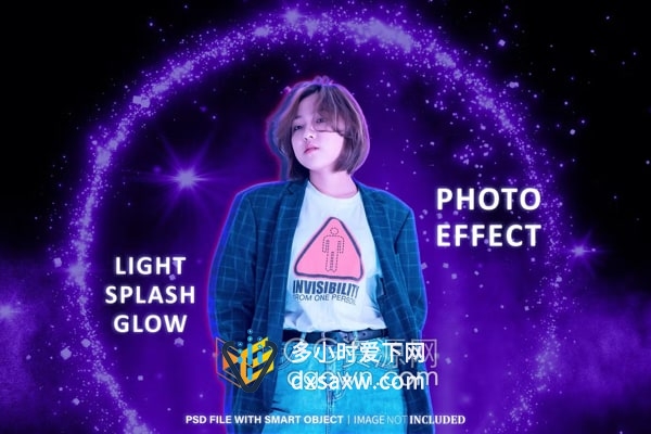 粒子光效照片效果PSD分层Light Splash Photo Effect