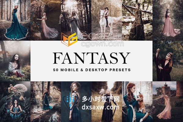 50个神秘幻想调色风格Fantasy Lightroom预设和LUTs视频调色