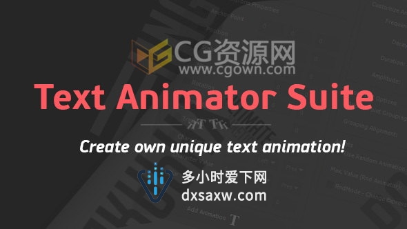 AE脚本快速制作文字动画效果 Text Animator Suite