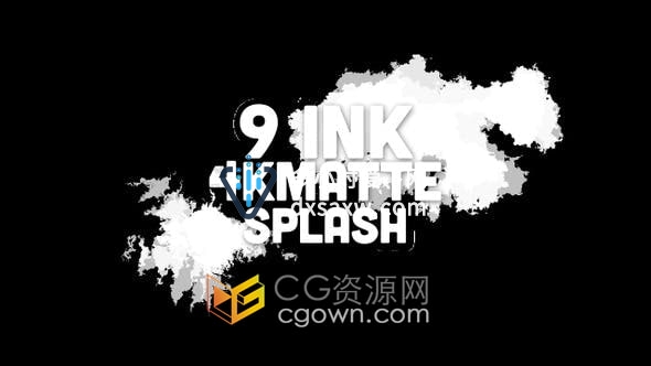 Ink Matte Splashes 9组水墨飞溅动画4K分辨率合成视频素材