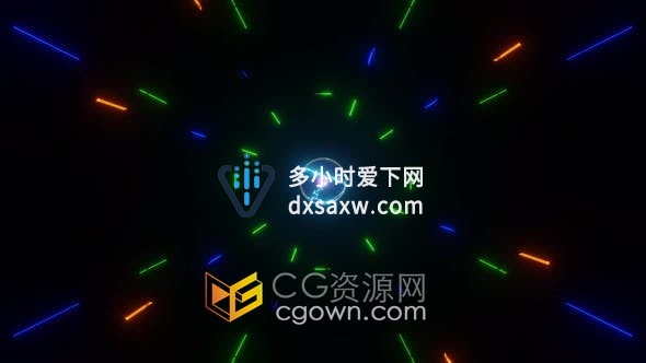 视频素材-VJ循环多彩荧光灯射线万花筒效果运动图形背景