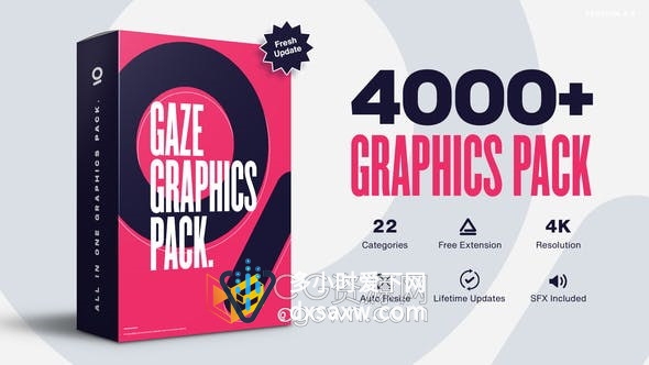 AE脚本-Gaze Graphics Pack V4.0 4000+ 设计图形动画库