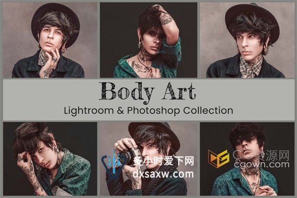 适用于纹身肖像健身时装摄影模特人体艺术 Lightroom Ps LUT预设下载