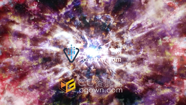 飞越星云银河系太空场景动画背景视频素材下载