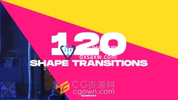 120 Shape Transitions实用图形形状视频转场-AE与PR过渡模板