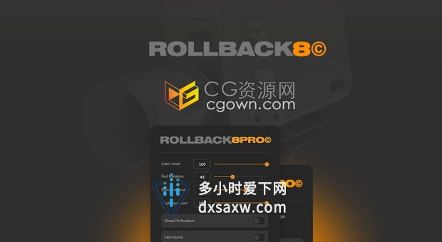 Rollback8 AE/PR脚本快速生成8mm胶片叠加噪点刮痕效果