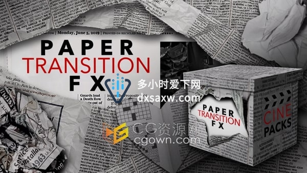 Paper Transition FX 纸质过渡效果视频转场还有音效素材