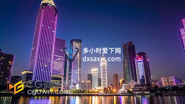 武汉城市地标西北湖夜景实拍视频素材