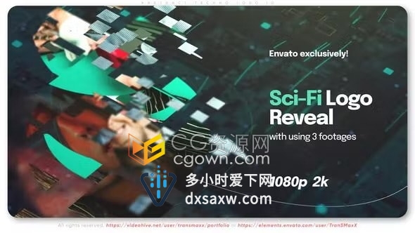 AE模板-简约工业草图科幻故障元素抽象技术标志适合公司开场白军事视频