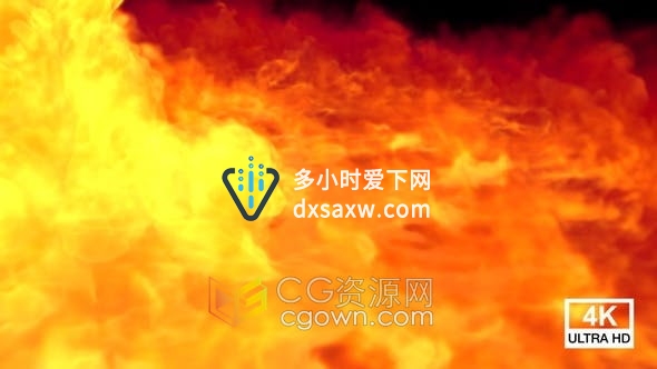 视频素材-大火在地板上流动蔓延火焰燃烧特效合成素材4K