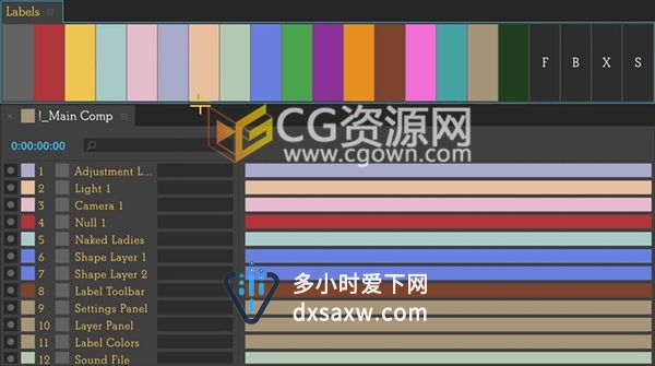 Labels v3.3.2 AE脚本批量管理图层标签颜色工具