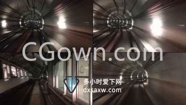 城市交通地铁快速地下运输穿梭隧道实拍素材可商用