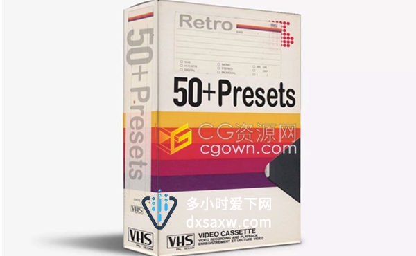 50+VHS预设包90年代复古老相机录像带糟糕信号4K视频素材含音效下载