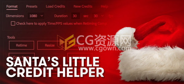 Santa’s Little Credit Helper v1.3 AE脚本制作电影片尾演职人员滚动介绍字幕效果