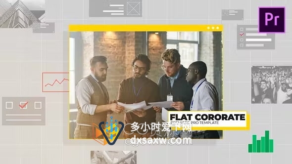 Flat Corporate 4K商务会议视频展示企业宣传片-PR模板