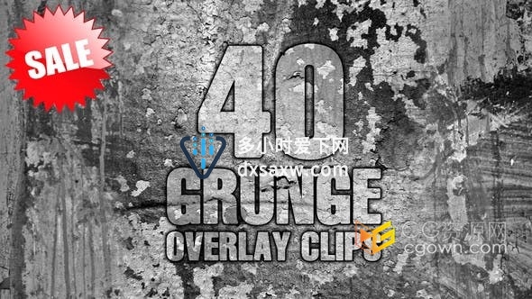 40种划痕质地磨砂污垢灰尘叠加特效Grunge Overlay Clips-视频素材