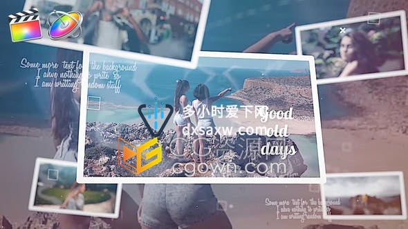 FCPX插件家庭假期旅游相册幻灯片图文展示动画视频制作下载
