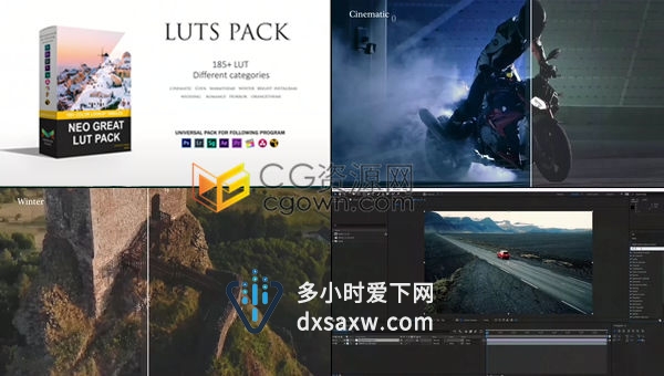 LUTS调色CUBE预设浪漫婚礼恐怖冷酷电影10个主题效果支持AE/PR/PS/FCPX/Lightroom软件