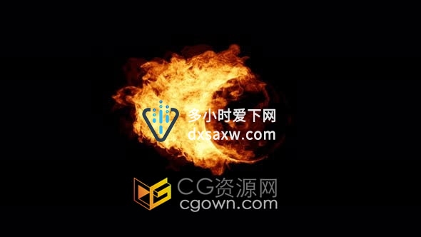 视频素材-带火焰的球体蒙版循环4K火球元素