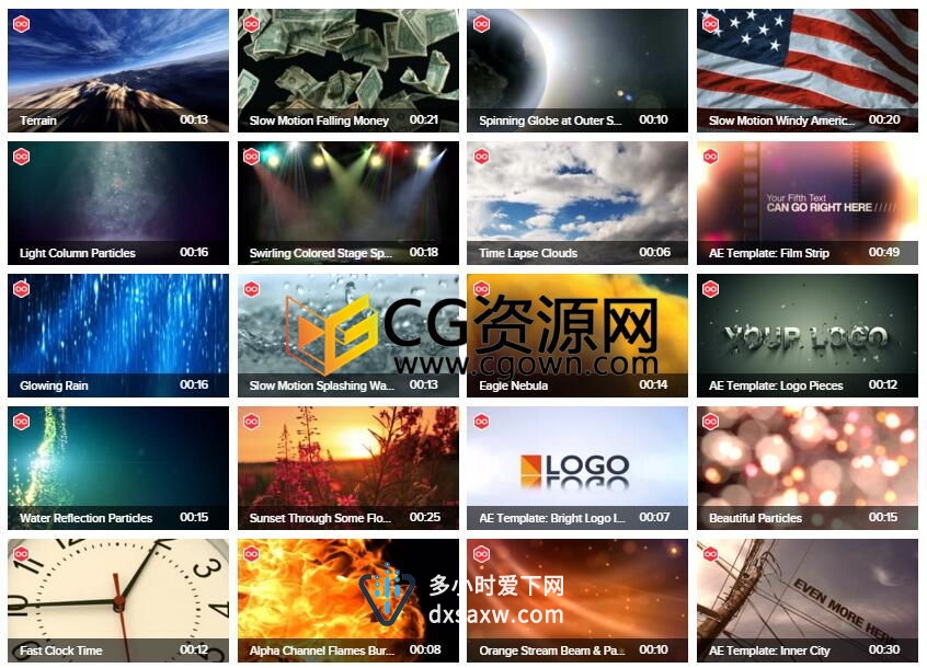 72G视频素材424组集合资源 1080P与4K实拍视频特效素材