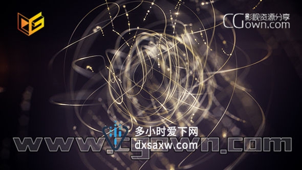 视频素材 华丽流动光线条蒙太奇动画背景视频素材
