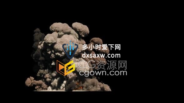 视频素材制作爆炸烟雾火灾场景VFX特效合成视频素材带Alpha透明通道