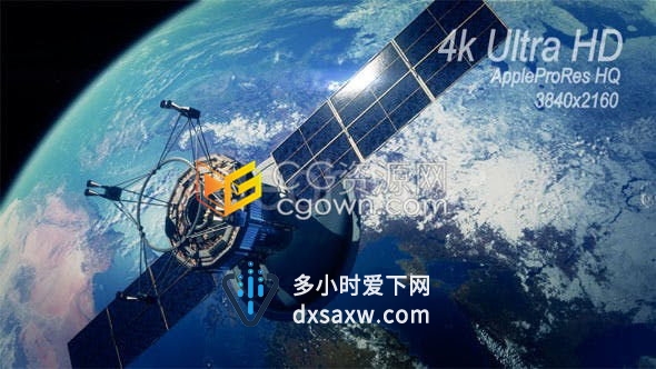 通信卫星绕地球动画4K超高清视频素材