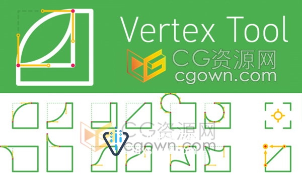 Vertex Tools v1.0.2 AE脚本快速制作MASK形状遮罩图层路径倒角预设