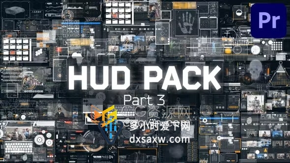 PR模板-18种3D HUD全息技术平视显示器界面未来高技元素Part3