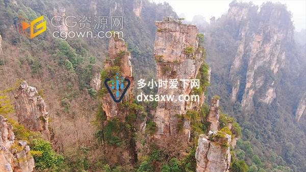 航拍湖南张家界武陵源景区奇山风景实拍视频素材