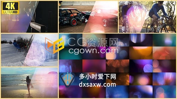 4K分辨率35组色彩艳丽镜头光晕光泄漏散景光效视频素材下载