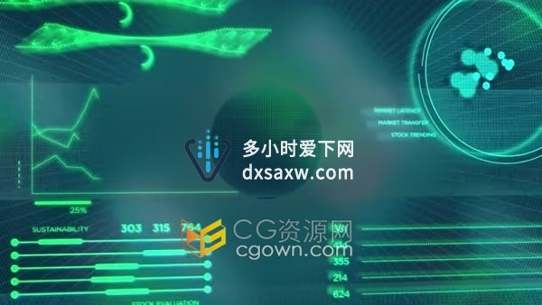 公司数据财务信息显示3D空间飞行数字图表背景视频素材
