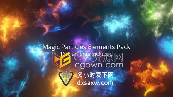 13组魔法奇幻彩色烟雾粒子特效合成视频素材带透明Alpha通道效果
