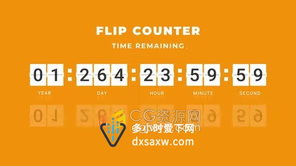 Flip Counter翻转计数器数字时钟日历翻页倒计时动画PR模板