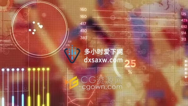 公司财务信息图表HUD元素动画视频素材