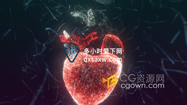 人类心脏X射线HUD粒子动画X-Ray展示高清视频素材