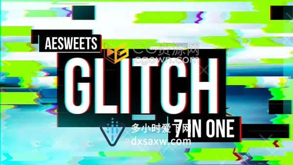 Glitch 7in1 v1.0.3 AE插件制作信号干扰RGB分离毛刺撕裂特效效果