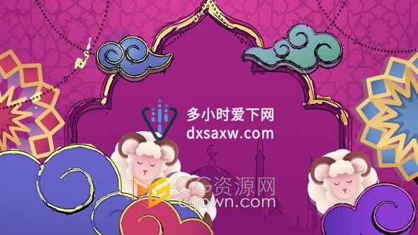 开斋节穆巴拉克庆祝艺术节活动4K背景视频素材下载