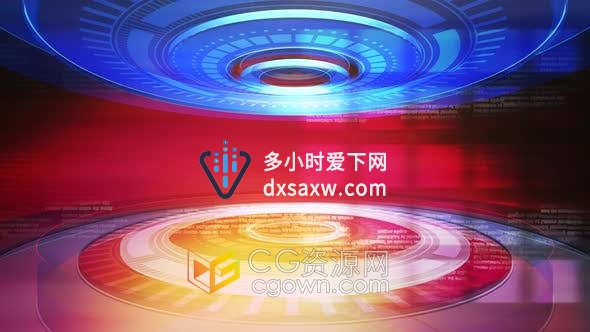 新闻演播室抽象圆形背景图形动画视频素材效果