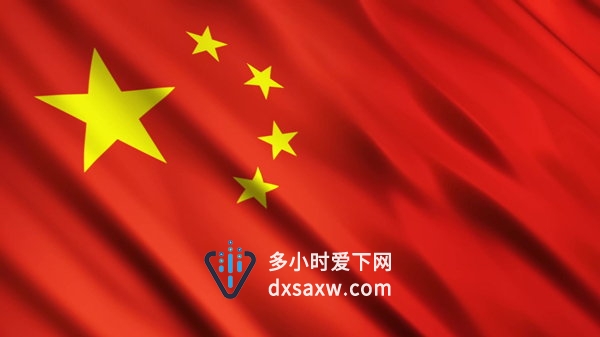 五星红旗中国国旗布料动画效果背景视频4K超高清分辨率