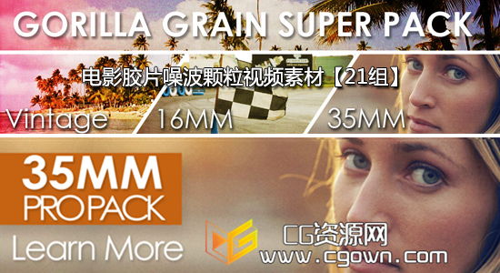 21组电影胶片噪波颗粒全高清视频素材 Gorilla Grain 16MM 35MM and Vintage
