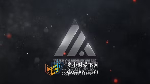 AE模板-史诗尘埃粒子背景金属反射效果标志动画