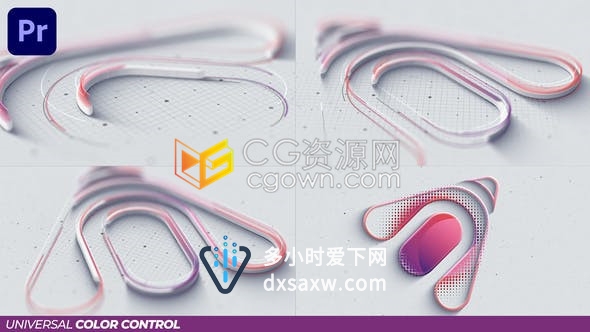 立体线条三维纹路绘制现代整洁LOGO标题片头PR模板